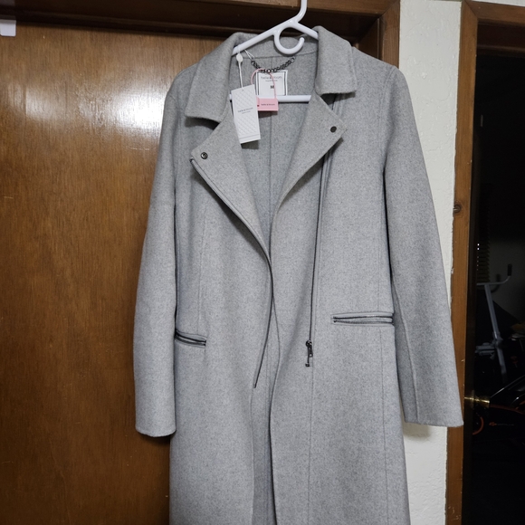 Belle & Bloom Grey Wool Blend Moto Coat - Picture 4 of 7